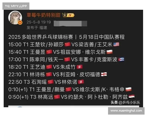 2023年世乒赛赛事直播全程安排时间表及观看指南